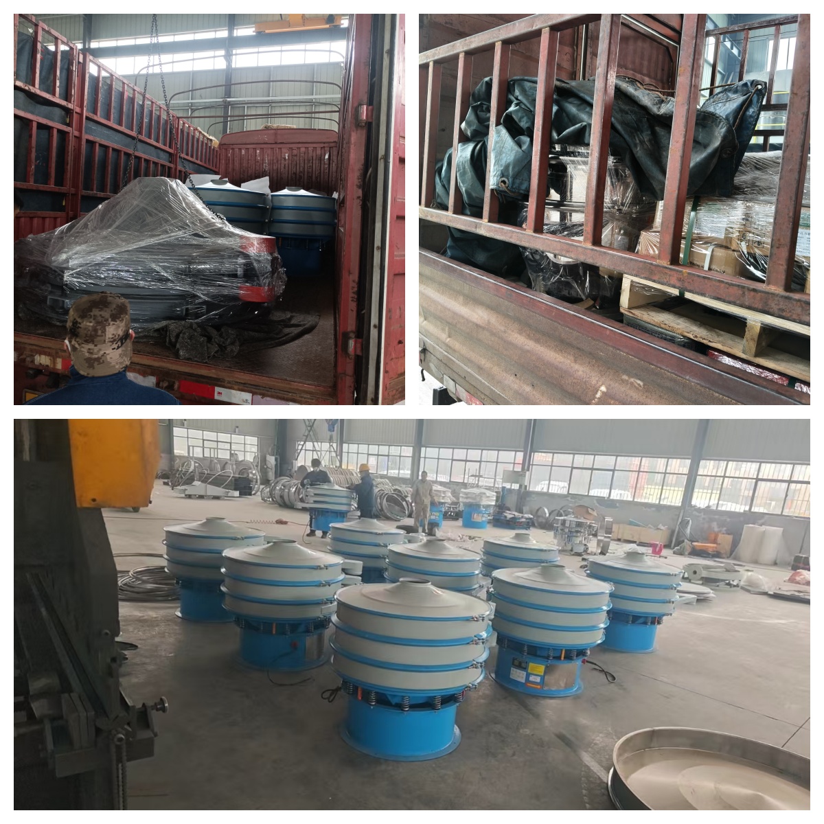 9台一米旋振筛, 1500型料斗专车发货